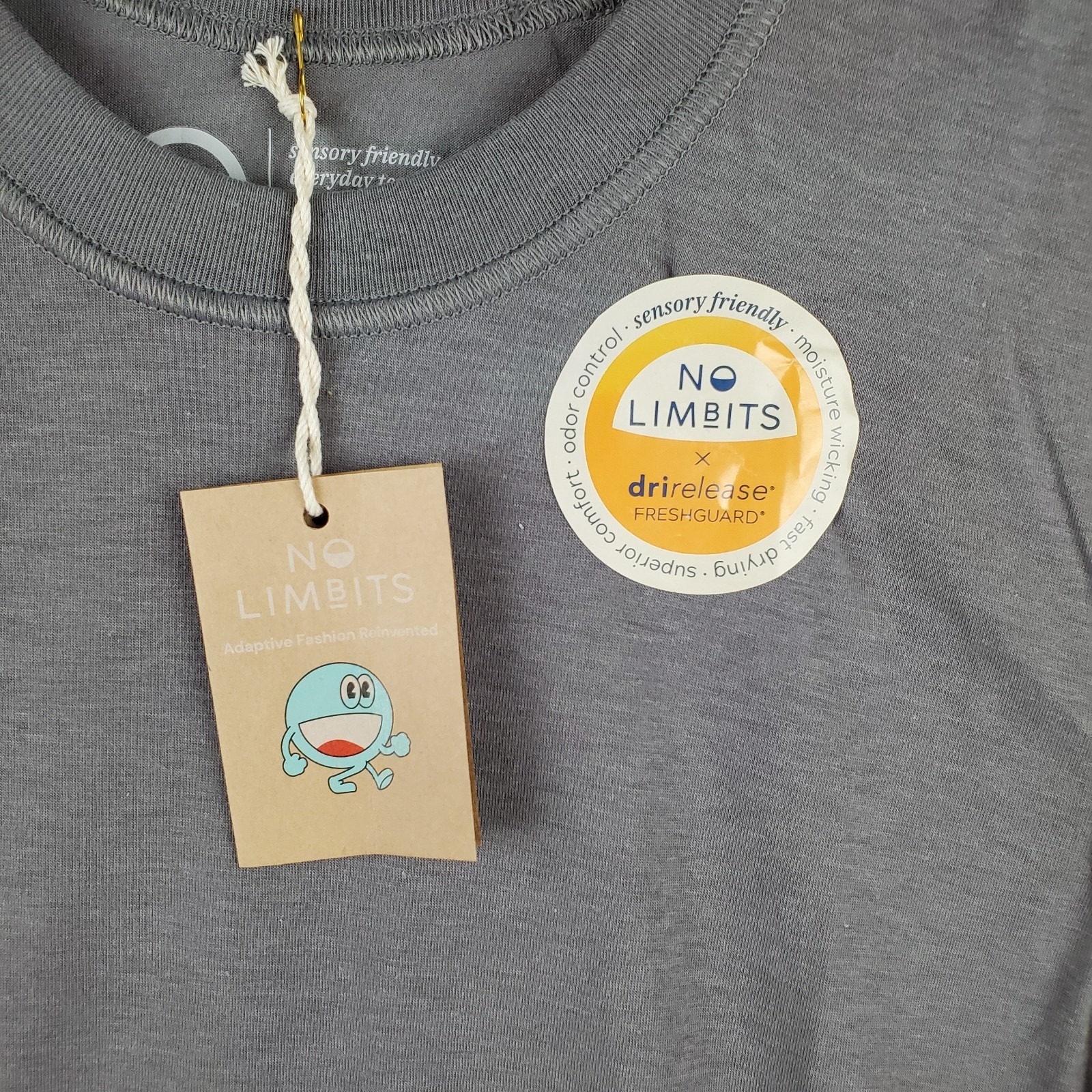 No Limbits Adaptive Sensory T Shirt Women Small Gray Moisture Wicking Freshguard — image 3 of 7